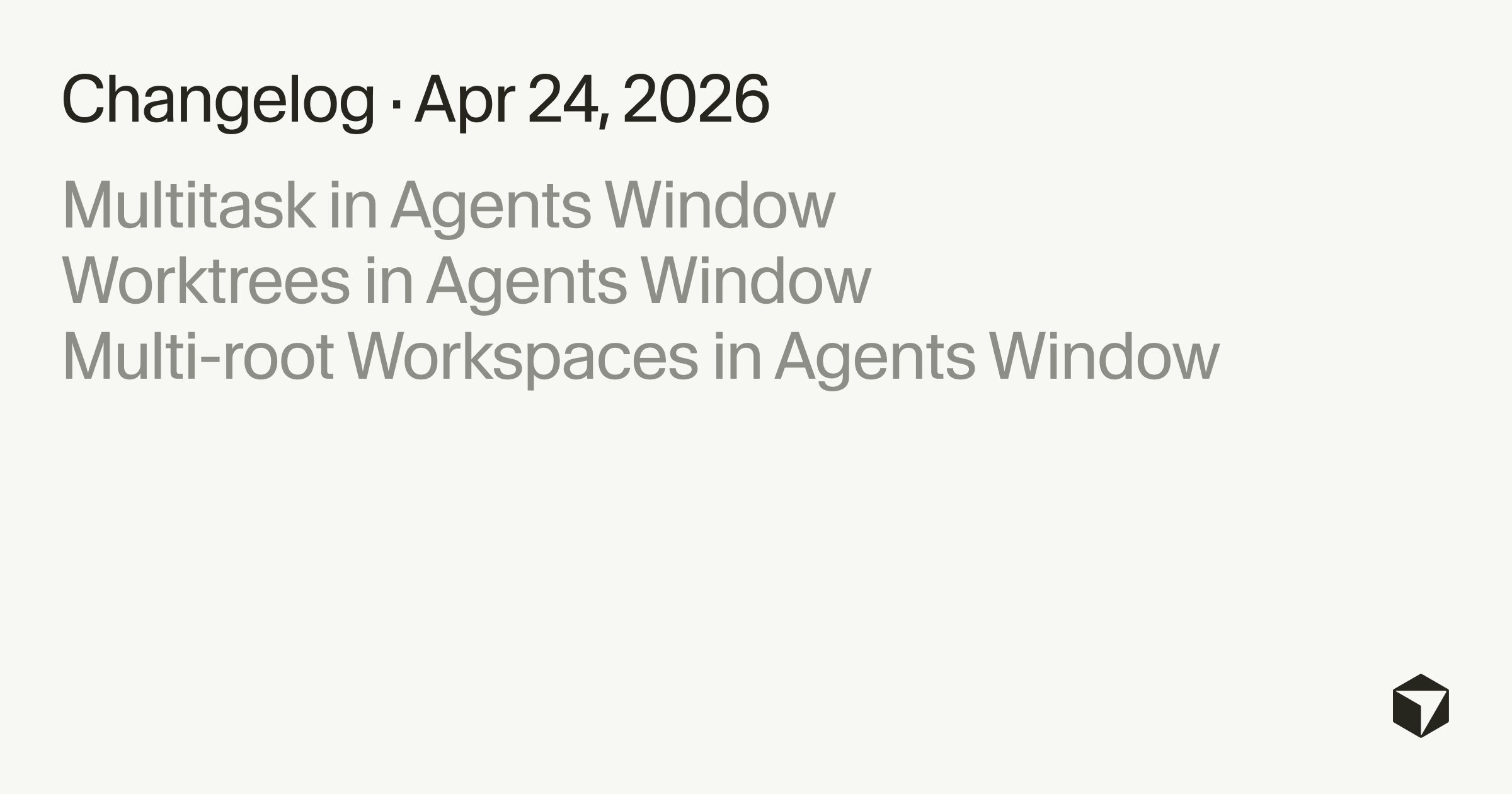`Cursor` adds async subagents, better worktrees, and multi-root workspaces