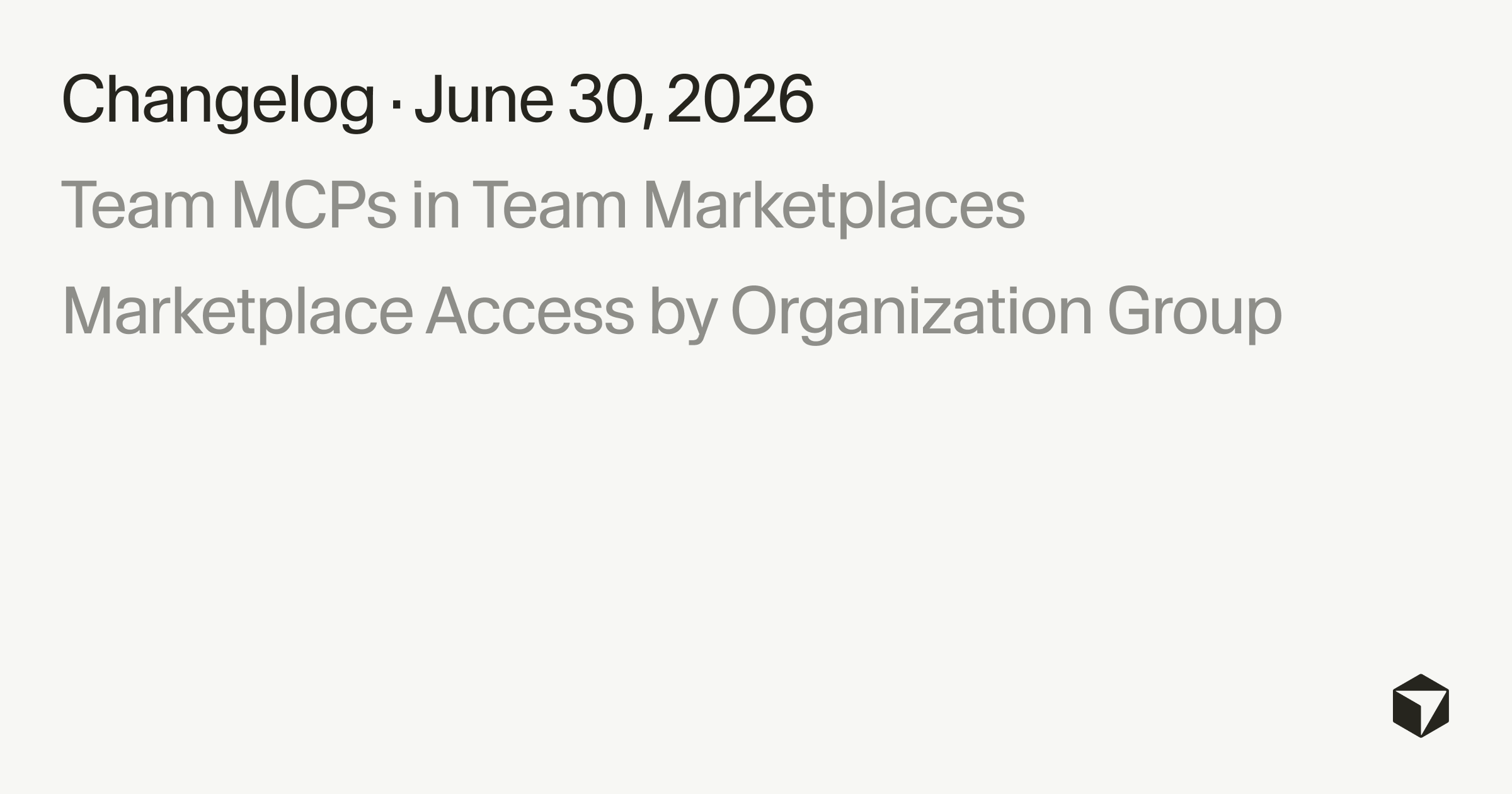 MCPs and Organizations in Team Marketplaces